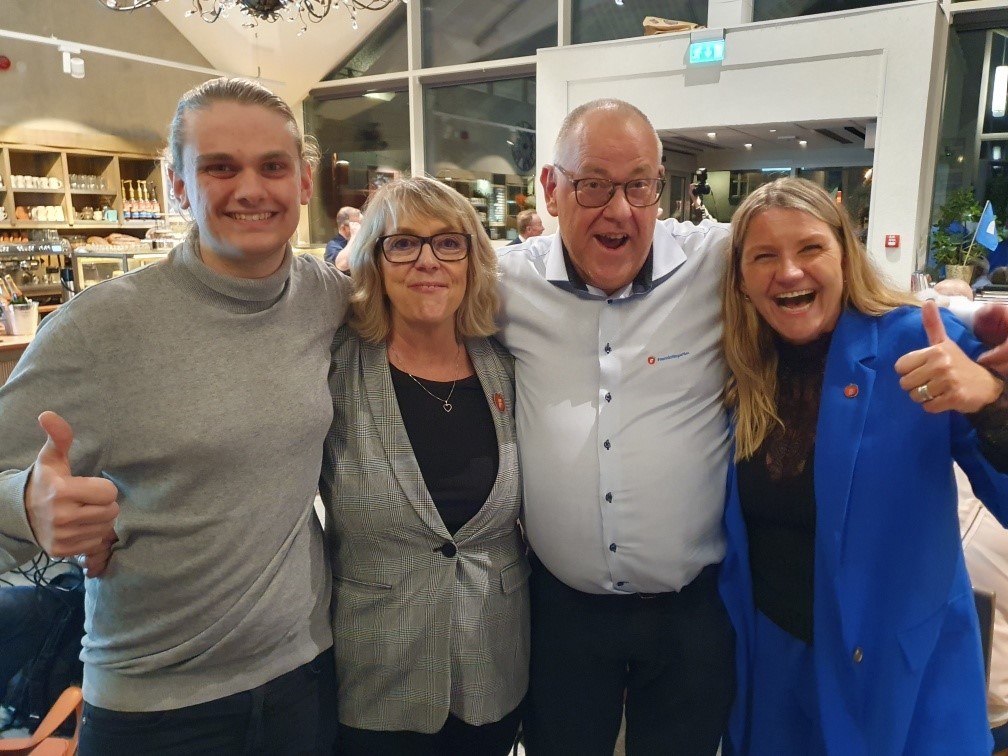 En fornøyd gjeng på valgkvelden