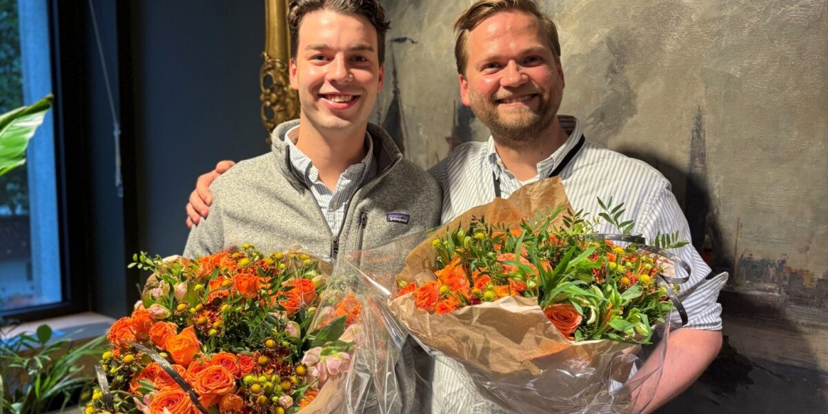 Avtroppende gruppeleder, Martin Jonsterhaug og ny gruppeleder, Christian Haugen. Avtroppende gruppeleder, Martin Jonsterhaug og ny gruppeleder, Christian Haugen.