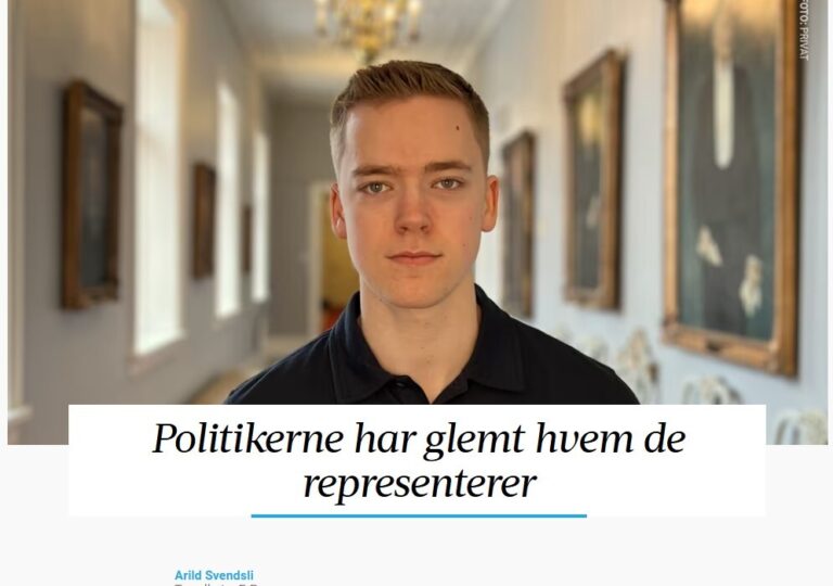 Lenke til artikkel om Politikerne har glemt hvem de representerer