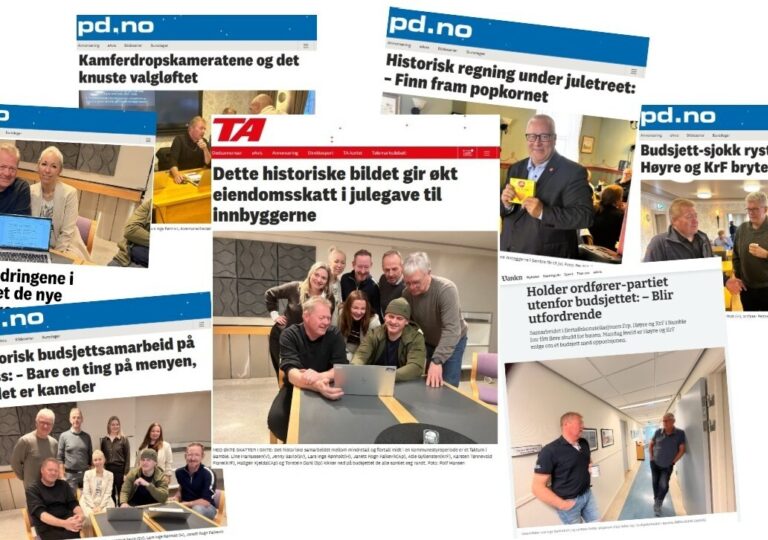 Lenke til artikkel om FrP alene mot kraftig økning i eiendomsskatten i Bamble